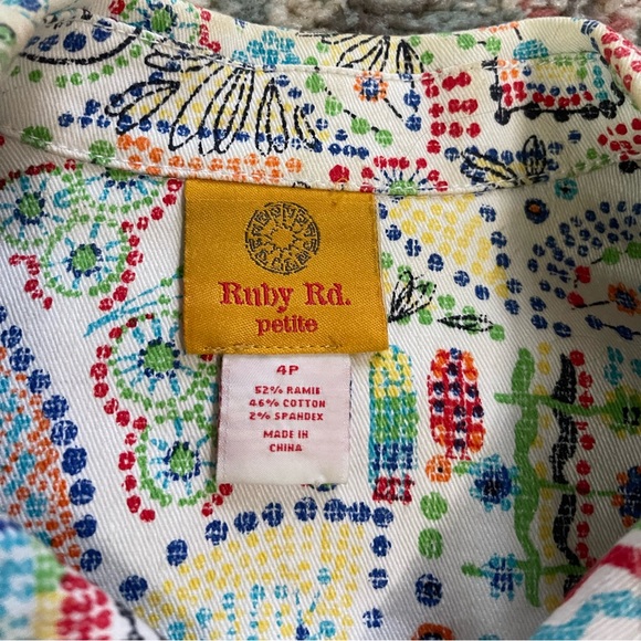 Ruby Rd multi Jean Jacket size 4 petite - Picture 3 of 7